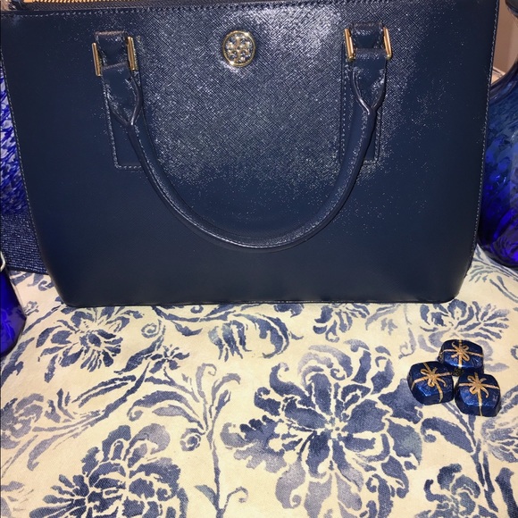ROBINSON MINI DOUBLE ZIP TOTE IN HUDSON BAY(NAVY) - Picture 6 of 7